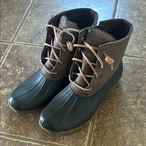 Sperry Dark Brown and Black Duck Boots